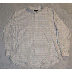 Polo Ralph Lauren Mens Classic Fit Long Sleeve Button Up Shirt Brown Plaid 3XL